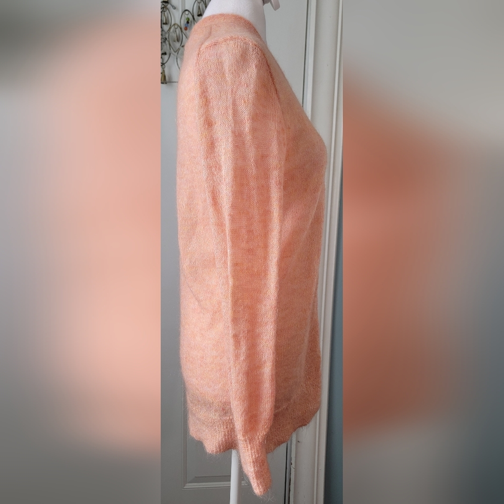 J. Crew Mohair Blend Boyfriend Cardigan Women's S Peach Button Down Long-sleeved - Picture 4 of 13